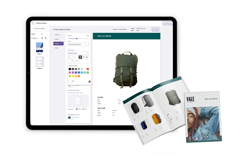 Product-Sheets Catalogue production visual