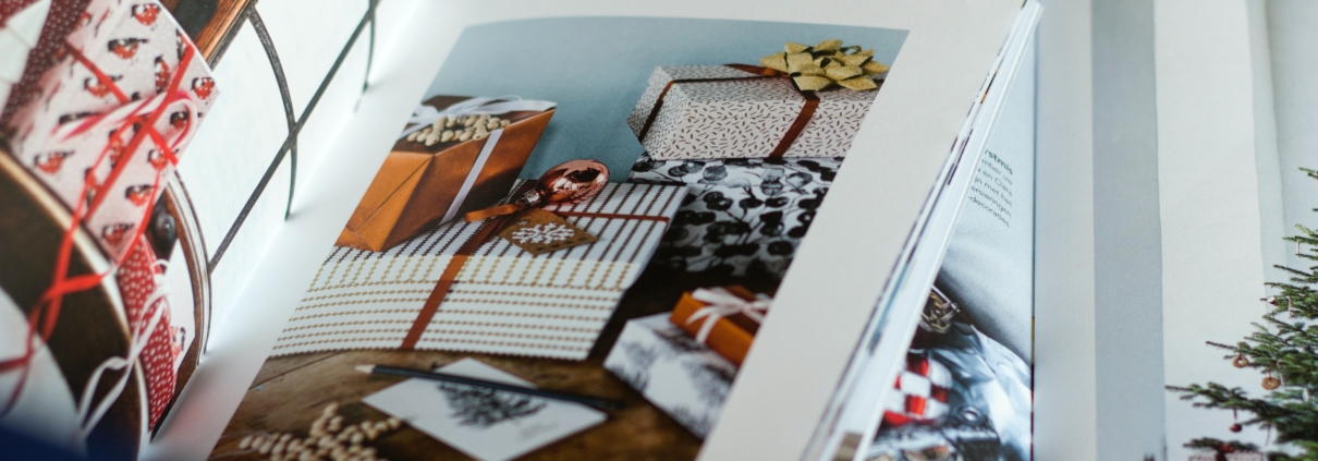Catalogue pages in a brochure