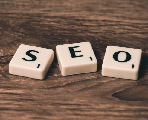 Letter blocks spelling SEO
