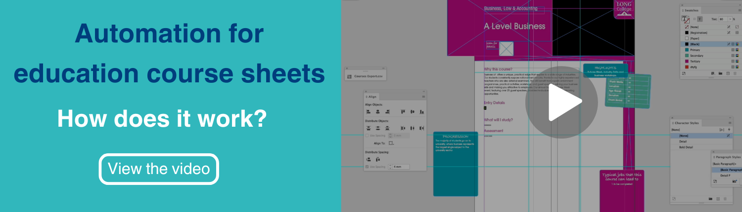 Automated publishing for course sheets Automated publishing for education course sheets video